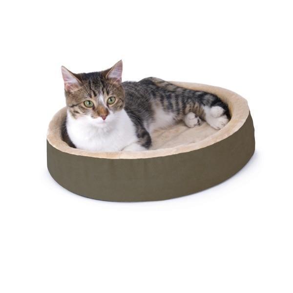 K H Thermo Kitty Cuddle Up Heated Cat Bed Mocha 40cm Your Online Pet Store