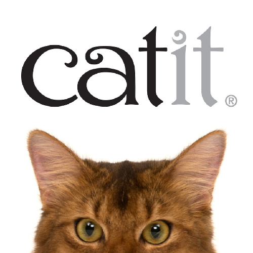 Brown tabby cat face under 'catit' logo, pet supplies, cat accessories image