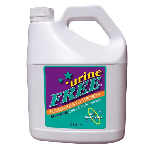 2 litre pet and household odour and stain remover bottle with bio-enzymes label