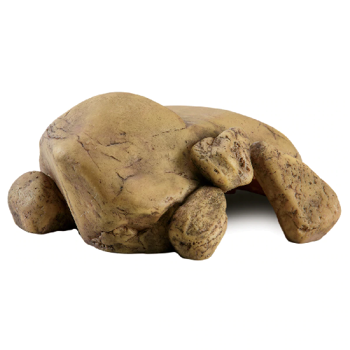 Naturalistic reptile hideout cave for terrariums, brown rock design, pet habitat accessory