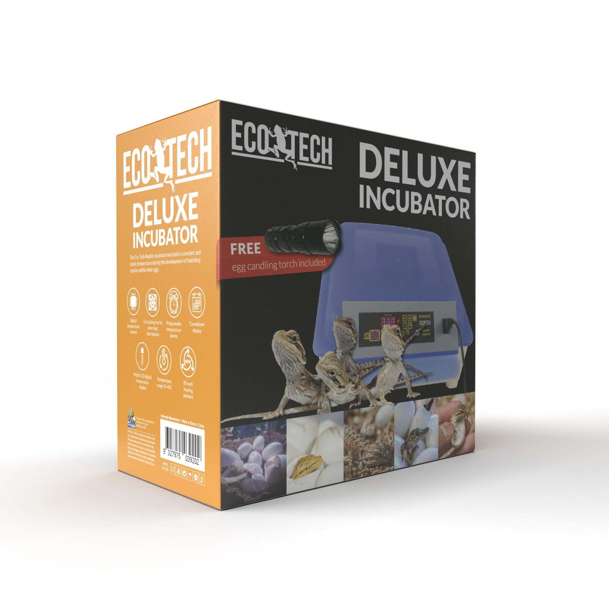 Eco Tech Deluxe Reptile Egg Incubator (With Free Candling Torch)