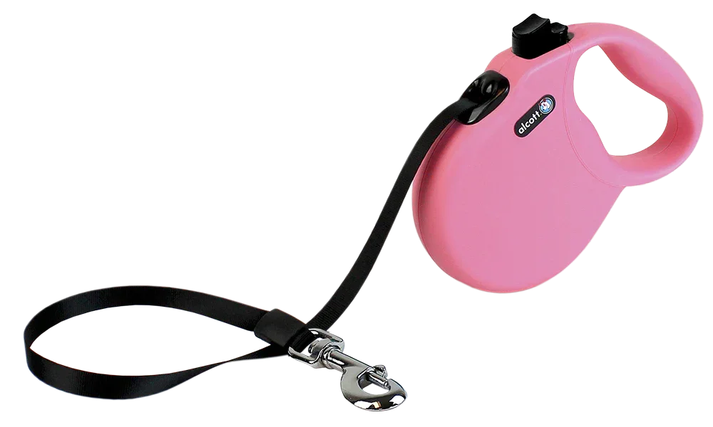 Alcott Retractable Dog Lead Pink Medium