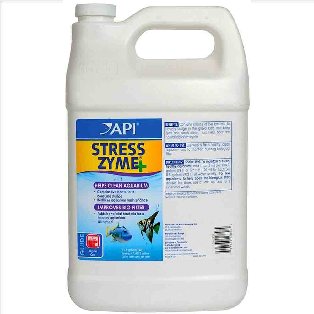 API Stress Zyme+ 3.8L aquarium water conditioner bottle for fish tanks