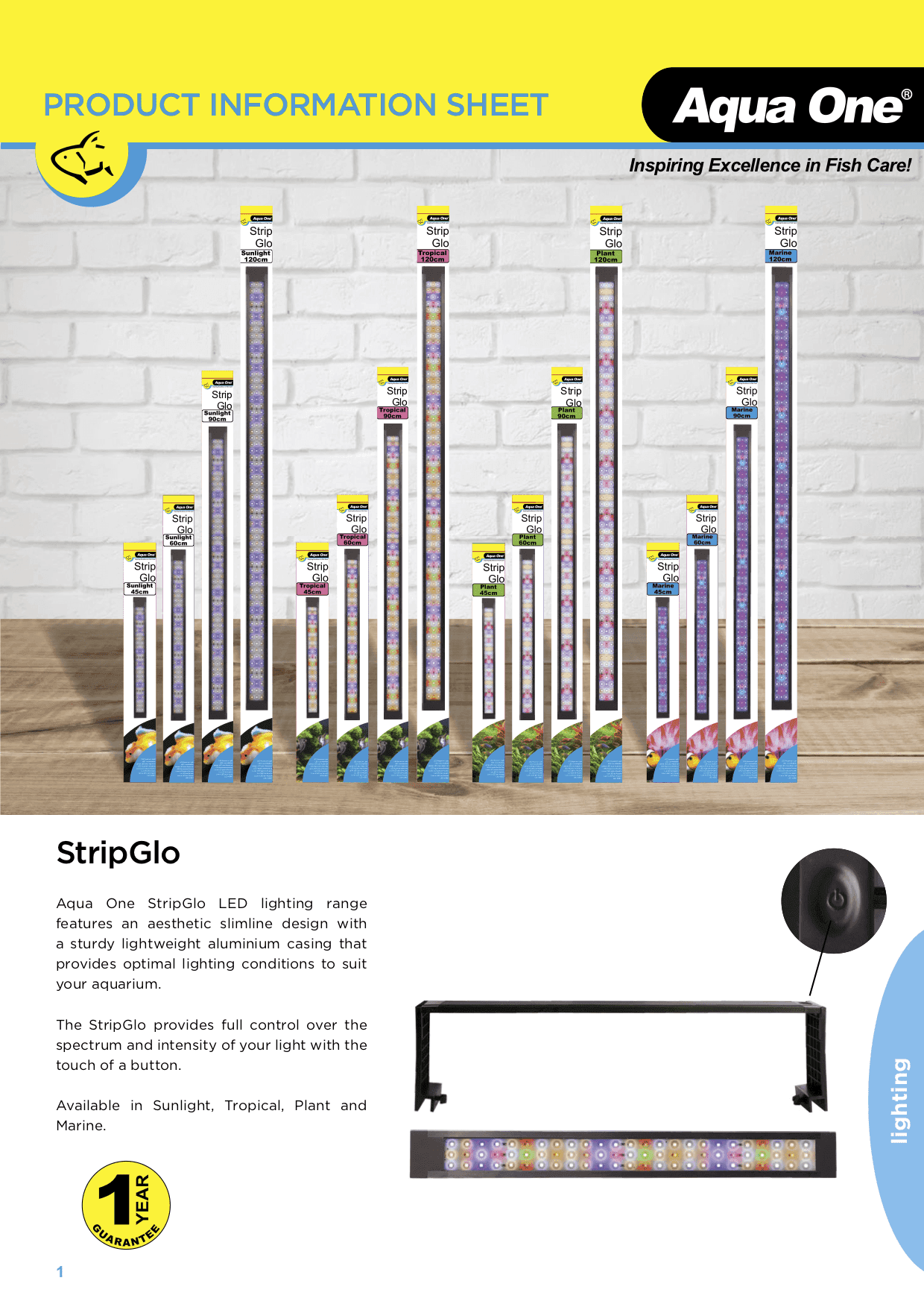 Aqua One Strip Glo Plant 120cm Aquarium Led Light