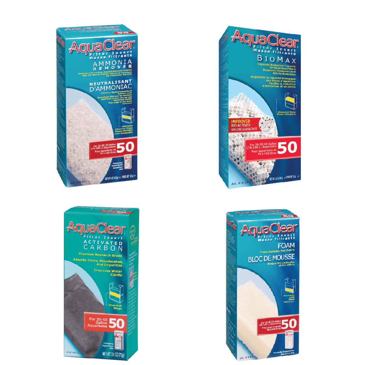 AquaClear 50 Filter Replacement Cartridge Set