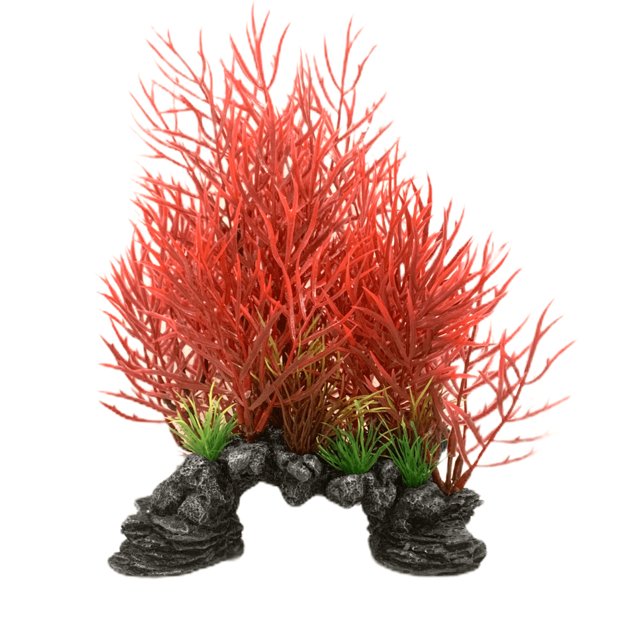 Aquarium Rock Cave Ornament with Plant 26cm (#12)