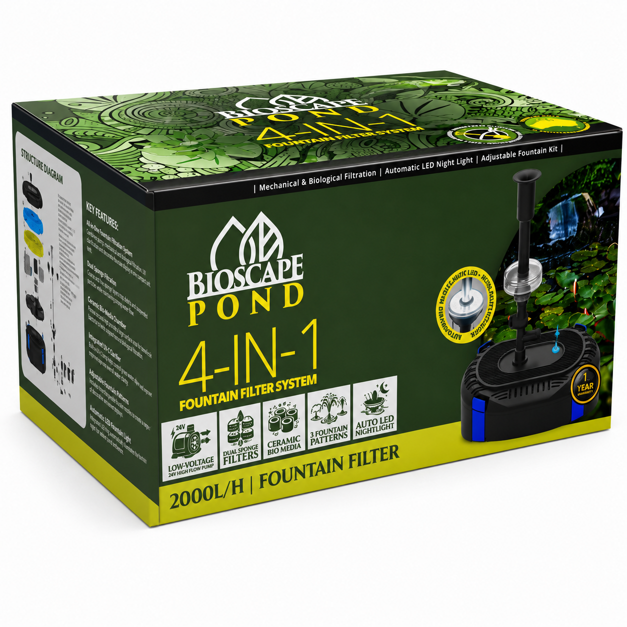 BioScape All in One Submersible Pond Filter 2000LPH
