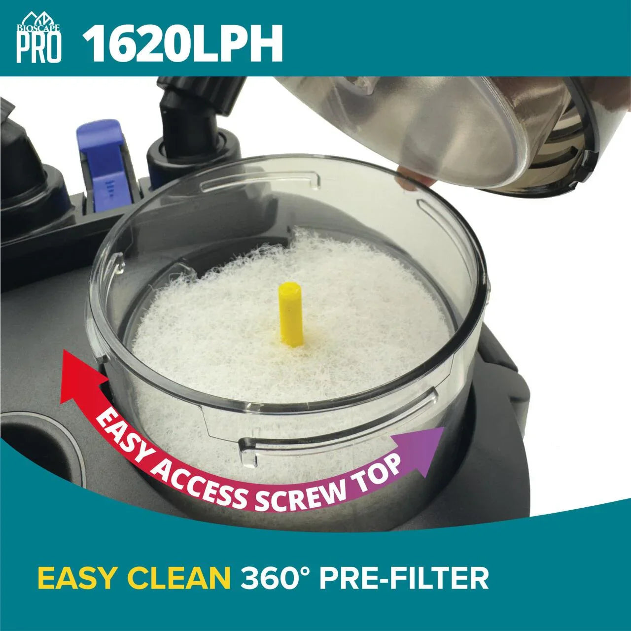 Bioscape PRO Easy Clean Canister Filter with Inbuilt Heater 1620 L/PH