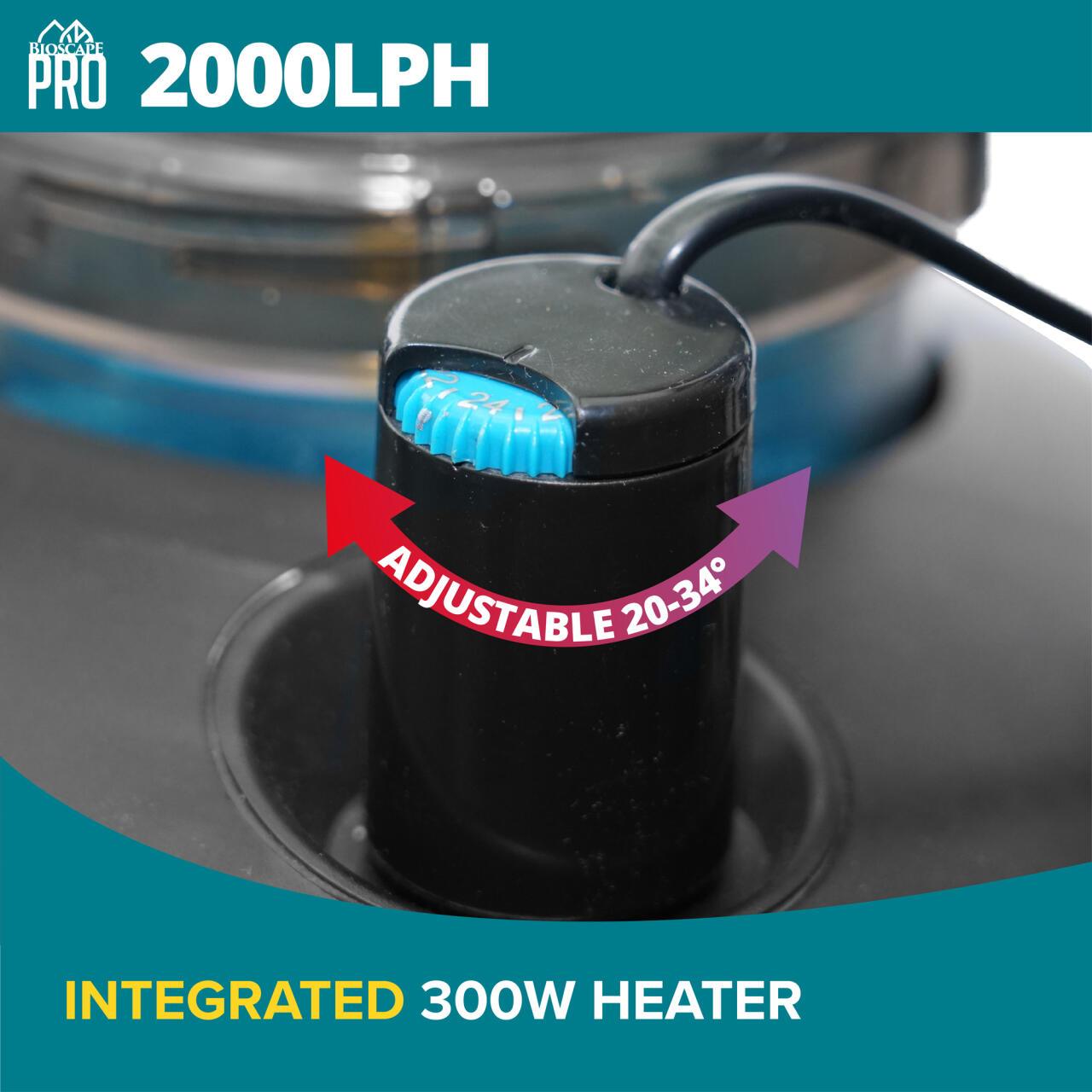 Bioscape PRO Easy Clean Canister Filter with Inbuilt Heater 2000 L/PH