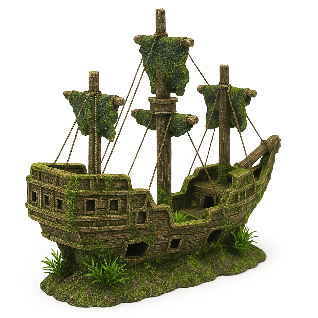 Bioscape Shipwreck with Moss Aquarium Ornament 32cm