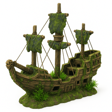 Bioscape Shipwreck with Moss Aquarium Ornament 32cm