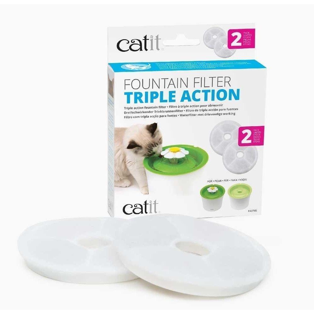 Catit Flower Fountain 2.0 Triple Action Carbon Filter (2 Pack)