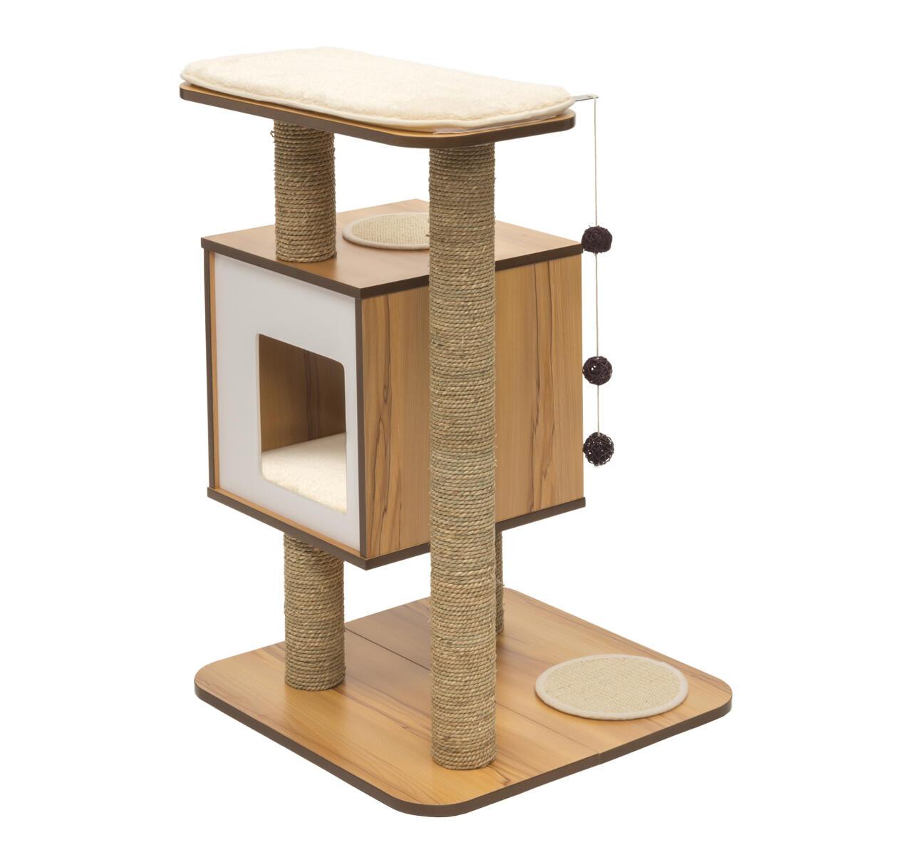 Catit Vesper Base Walnut Raised Cat Home with Platform