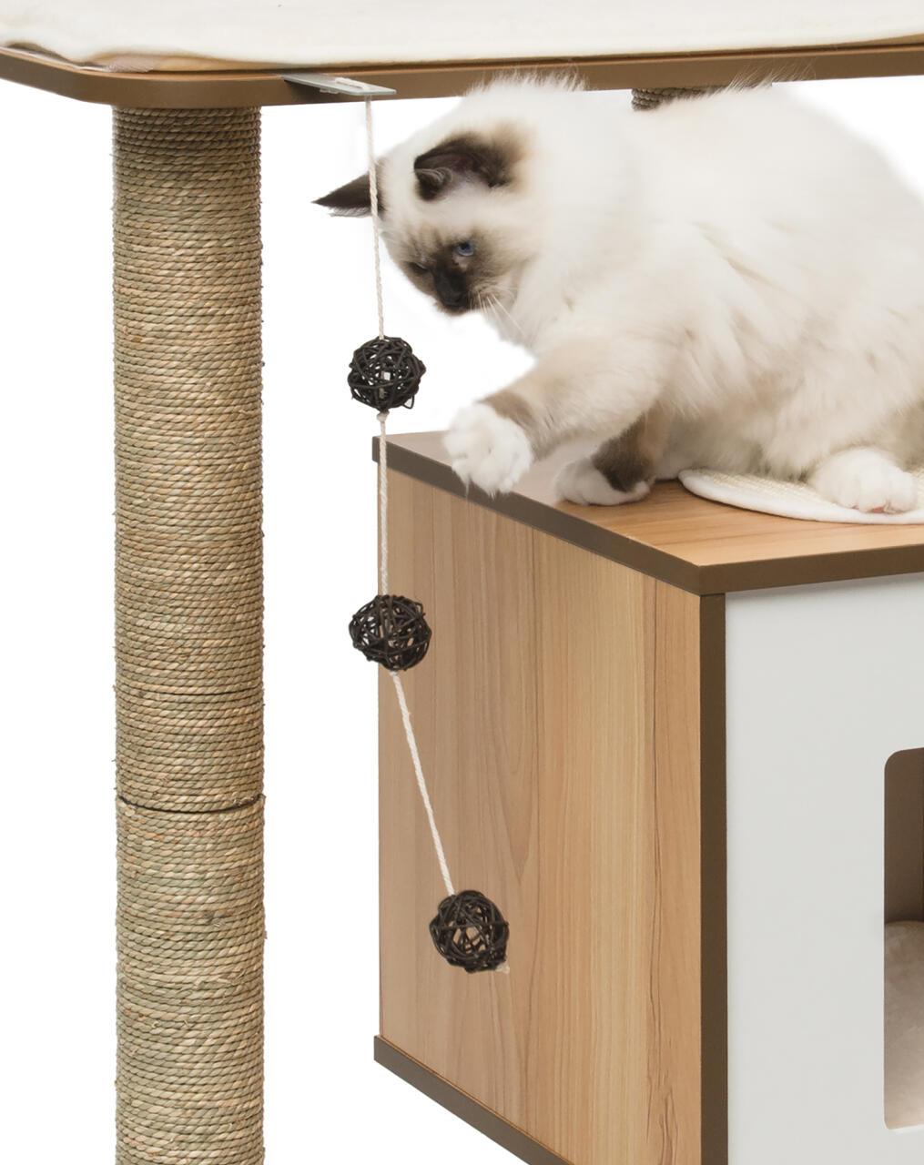 Catit Vesper Base Walnut Raised Cat Home with Platform