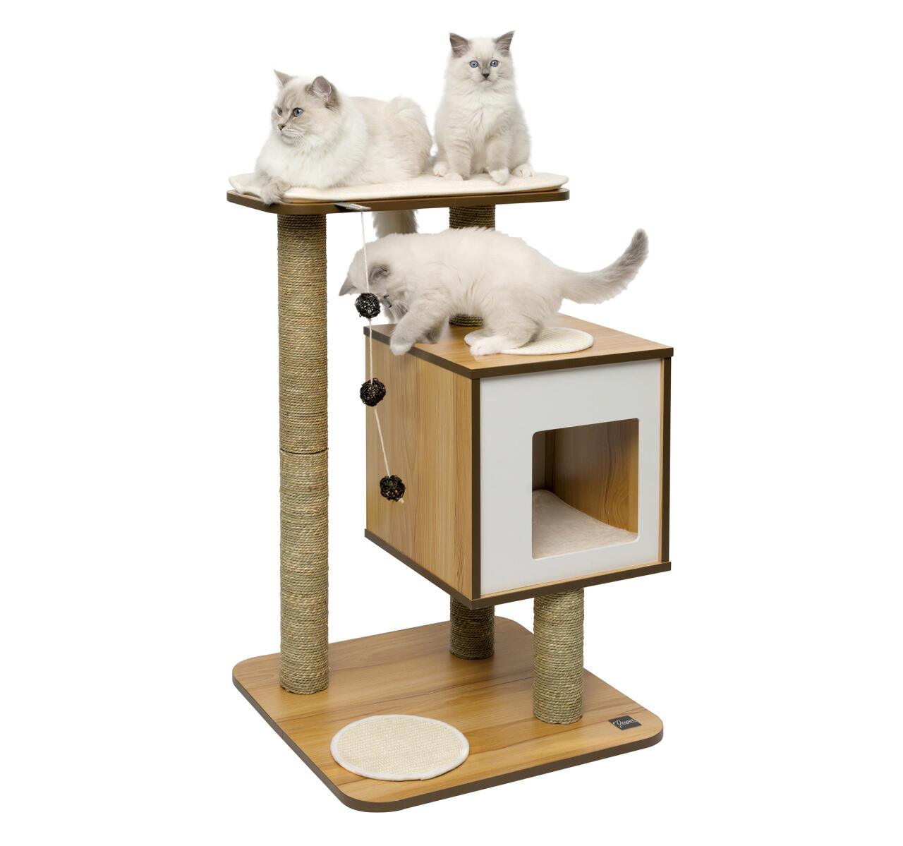 Catit Vesper Base Walnut Raised Cat Home with Platform