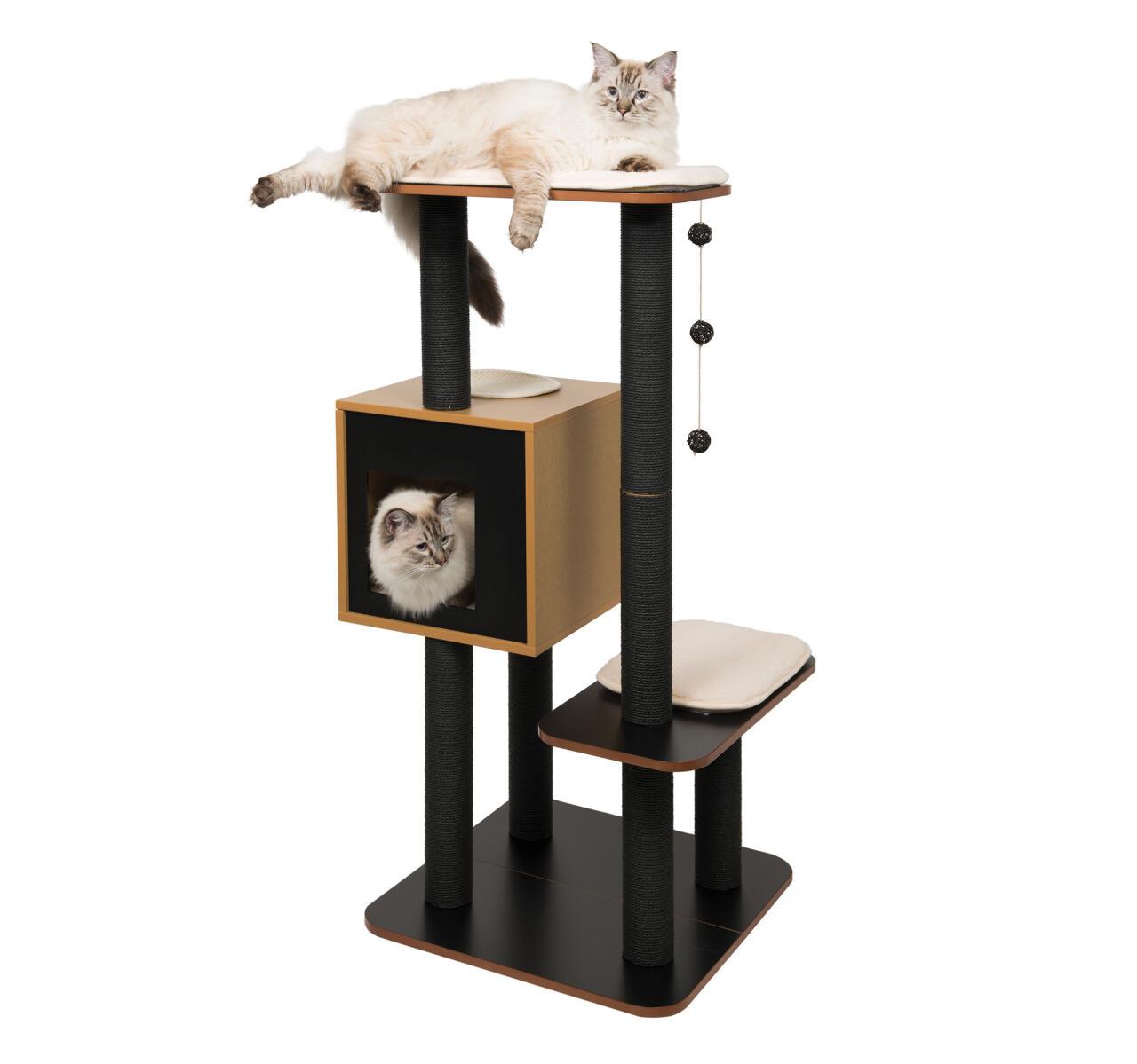 Catit Vesper High Base Black Cat Home with Twin Platform