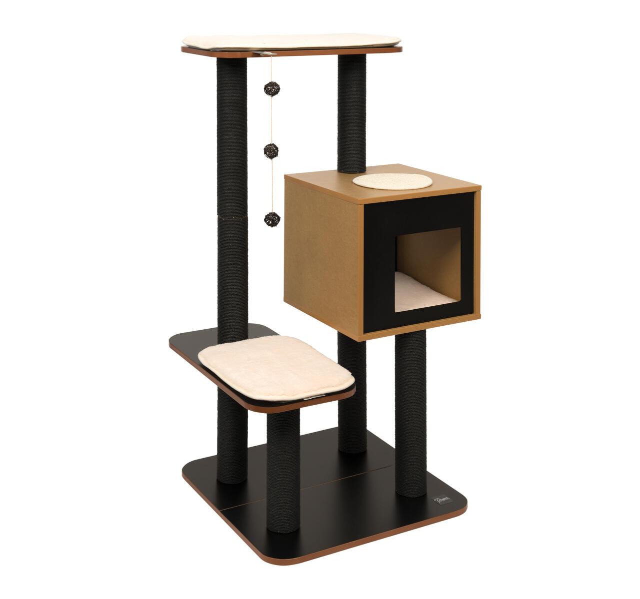 Catit Vesper High Base Black Cat Home with Twin Platform