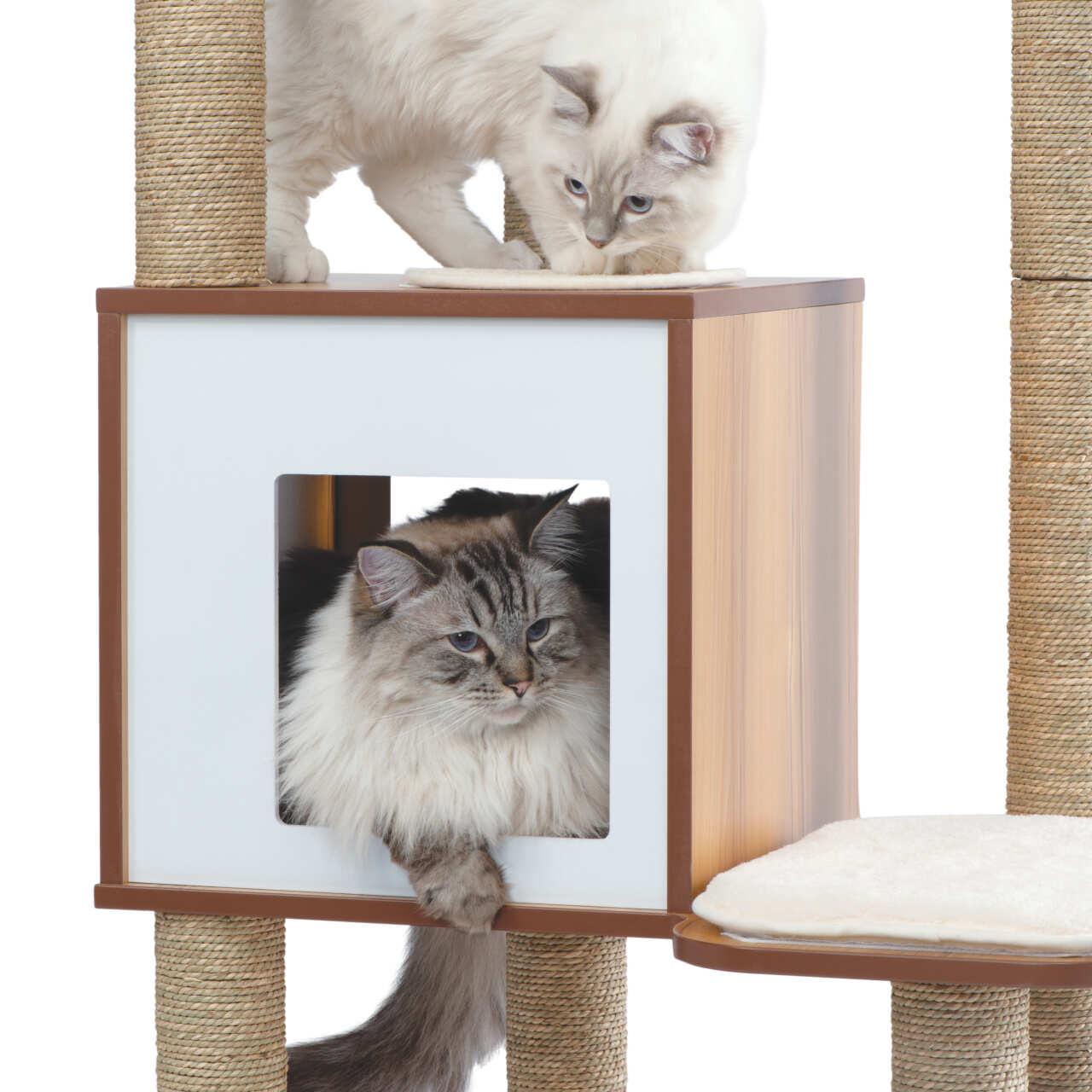 Catit Vesper High Base XL Walnut Cat Home with Multi Platforms