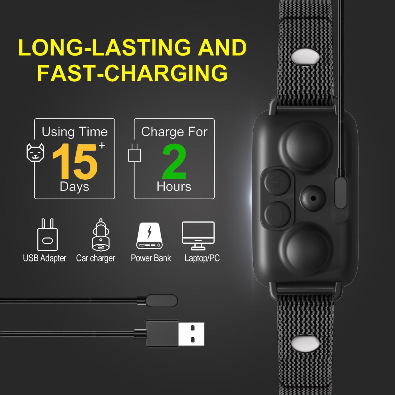 No-Shock Smart Bark Control Collar – Sound & Vibration Training