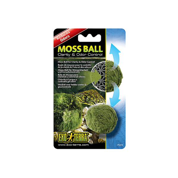  Exo Terra Moss Ball, Water Clarity and Odor Control for  Aqua-Terrariums, PT2478, Green : Pet Habitat Decor Plants : Pet Supplies