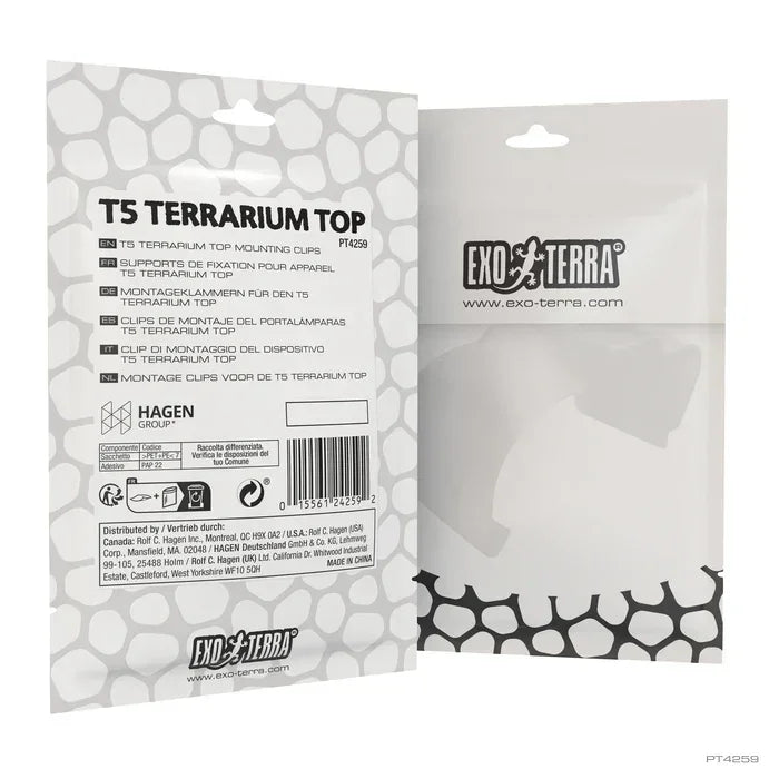 Exo Terra T5 Terrarium Top Mounting Clips - 2 pack