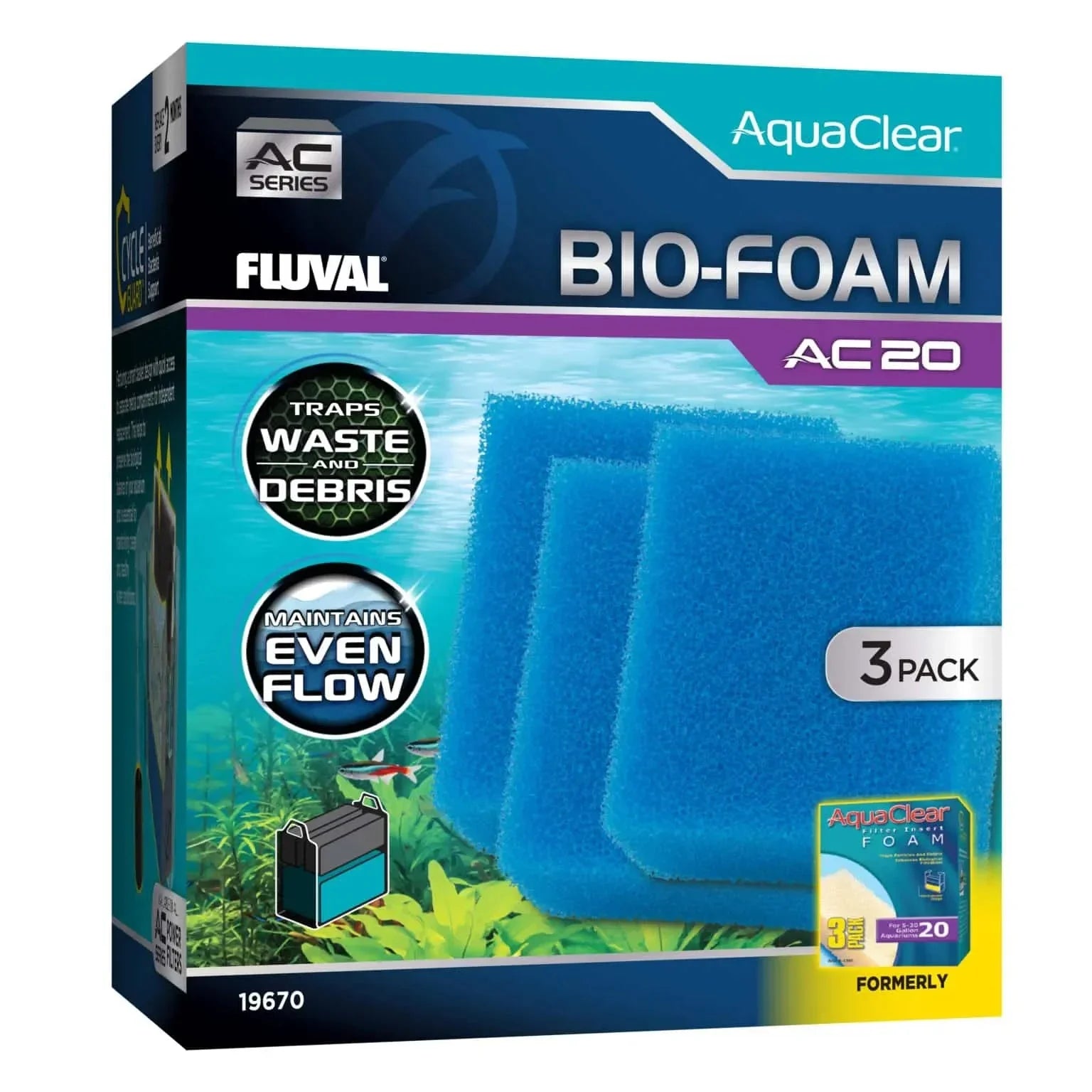 Fluval AquaClear AC20 Filter Foam and Media