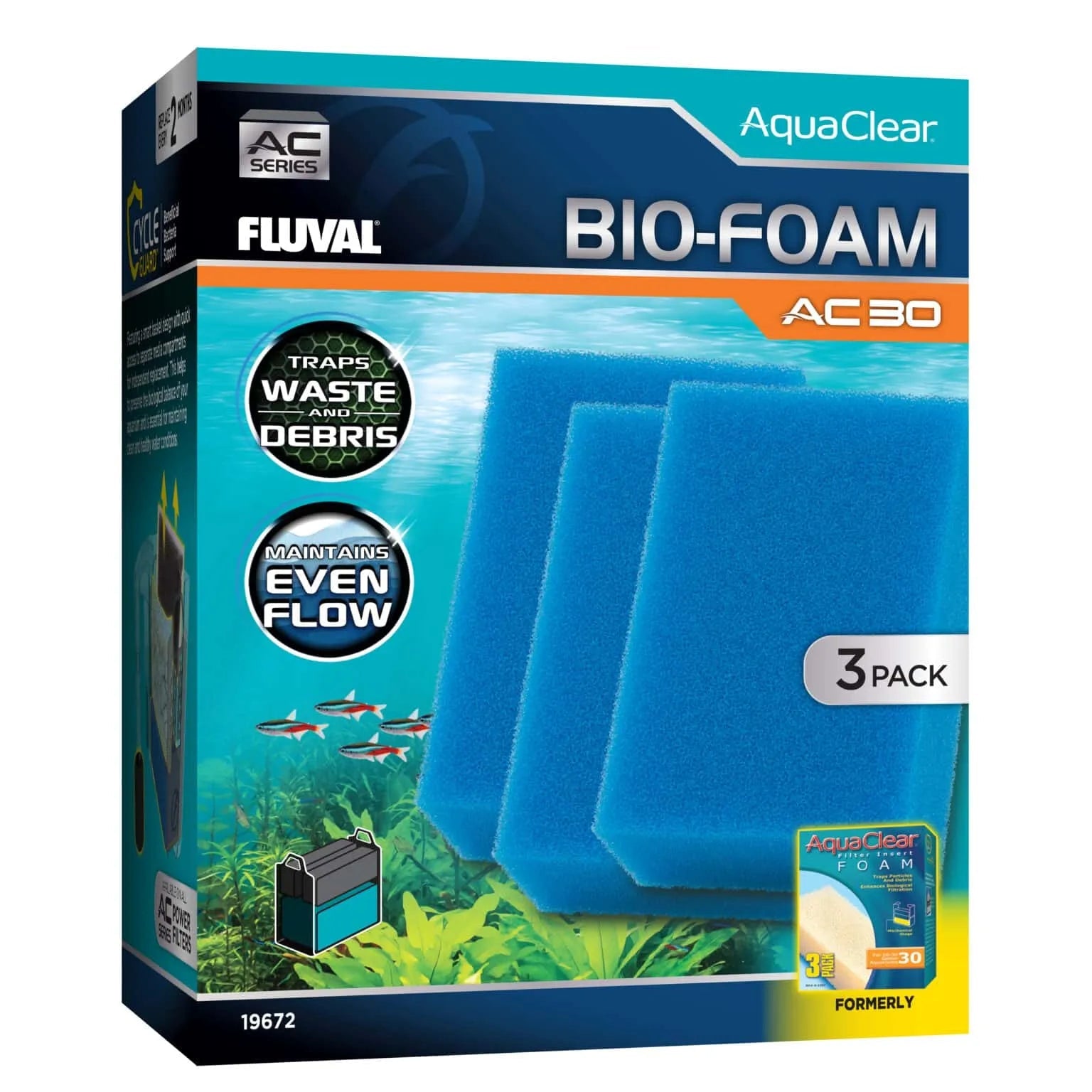 Fluval AquaClear AC30 Filter Foam and Media