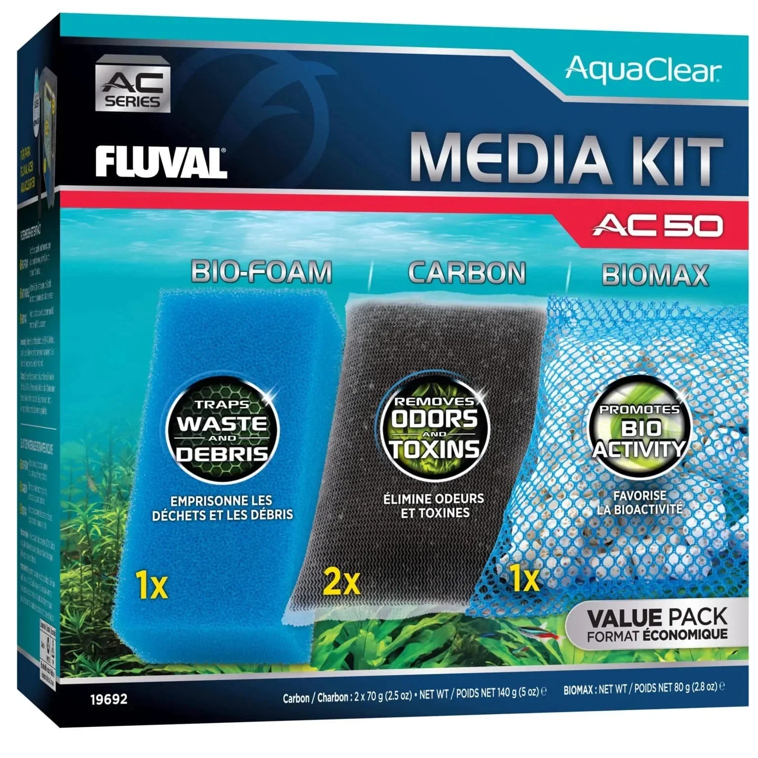 Fluval AquaClear AC50 Filer Foam and Media