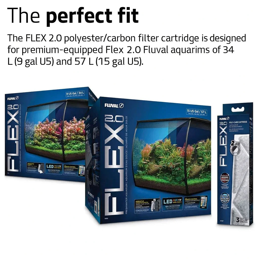 Fluval Flex 2.0 Poly-Carb Filter Cartridges (3-Pack)