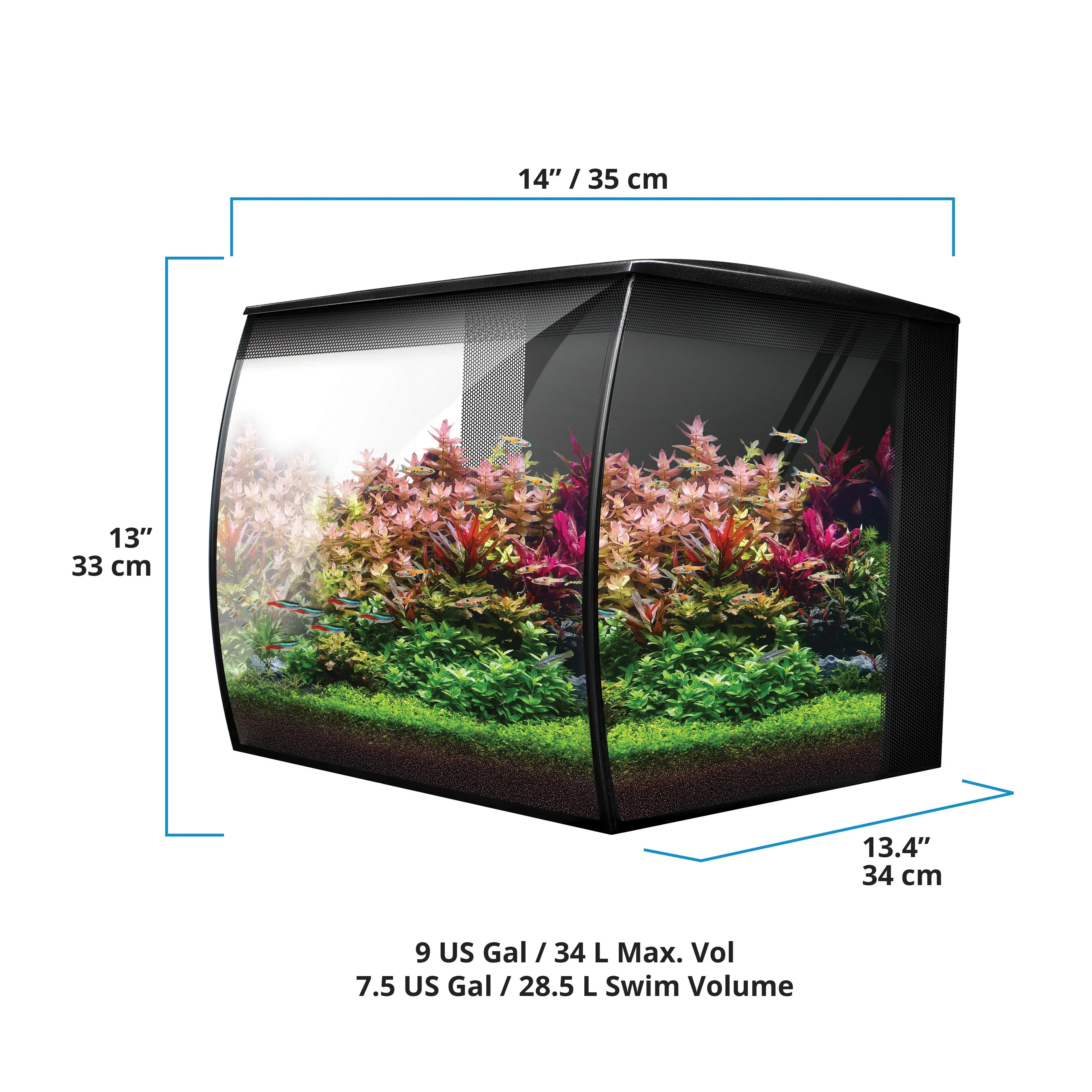 Fluval Flex Aquarium 34 Litre Black 2.0