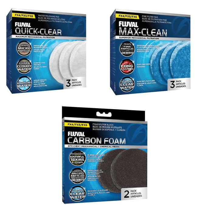 Fluval FX2 FX4 FX5 FX6 Fine-Polishing-Carbon Filter Pad Set