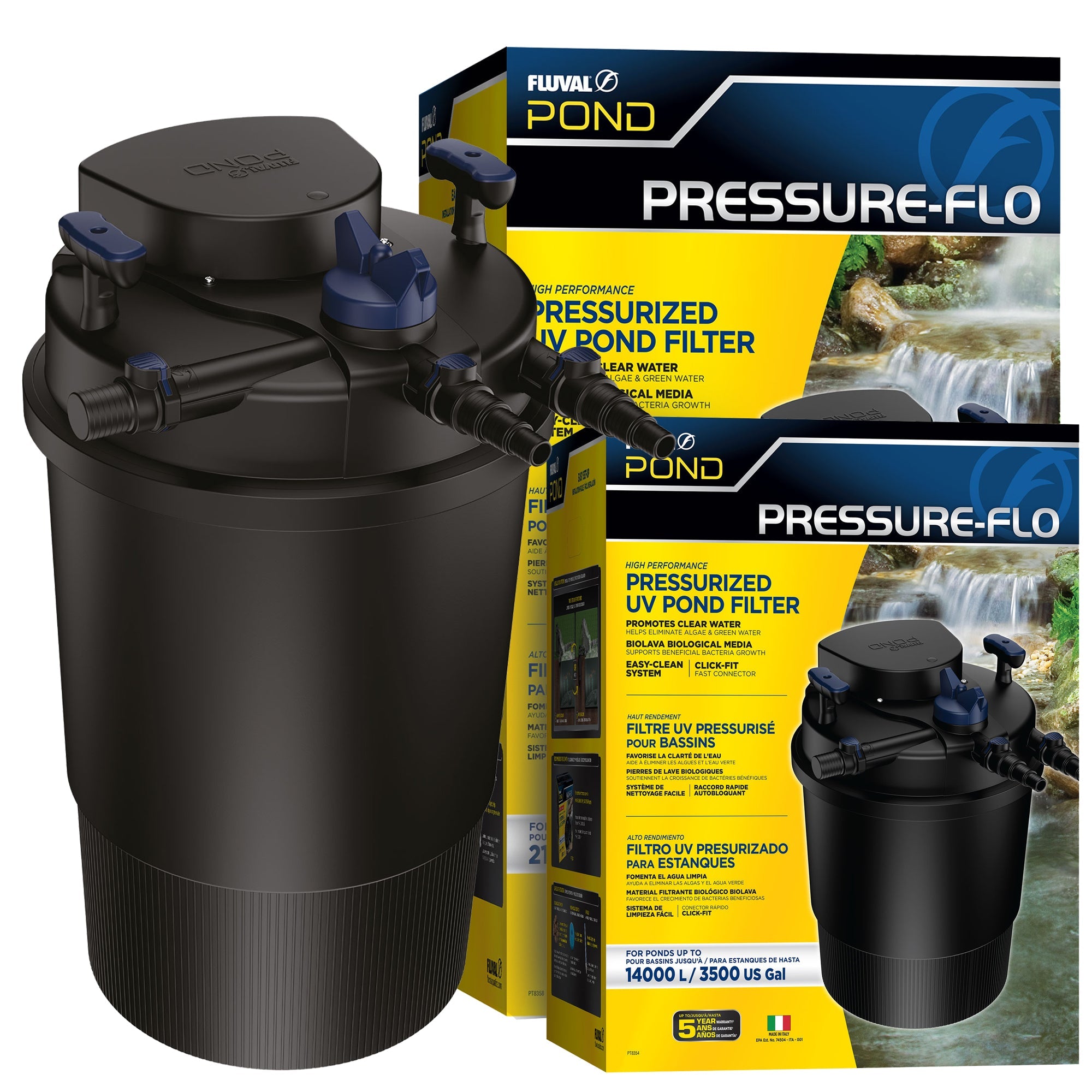 Fluval Pressure-Flo 14000 External Pond Filter with 24W UVC product view