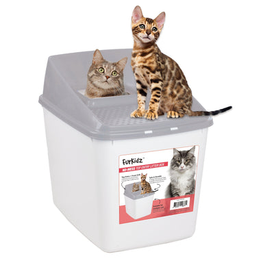 Furkidz No Mess Covered Cat Litter Box