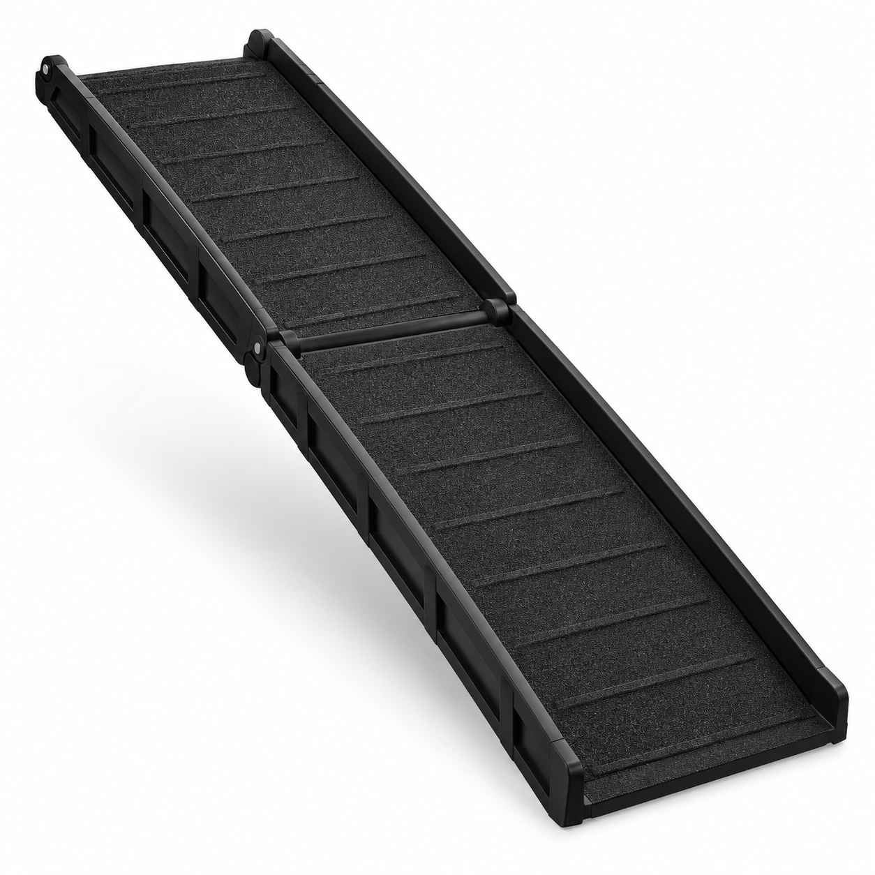 Furkidz Portable Folding Dog Ramp in black with a non-slip surface
