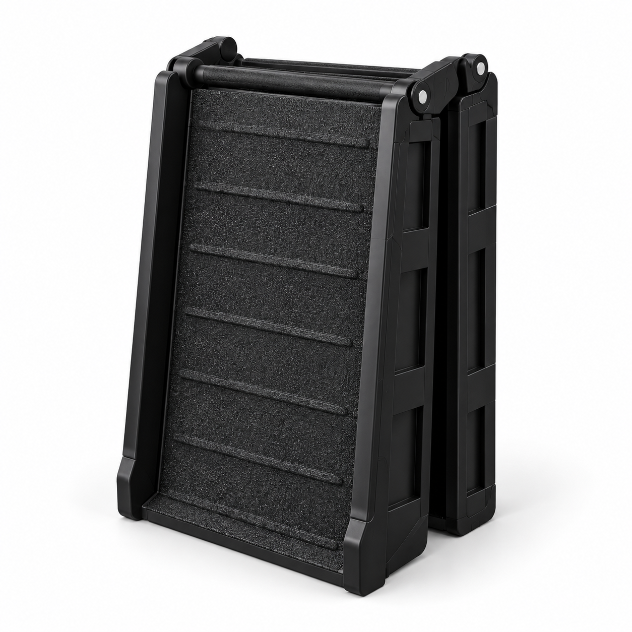 FurKidz Portable Folding Dog Ramp with non-slip surface in black