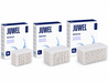 Three sizes of JUWEL Amorax ammonium remover filter media kits for aquariums.