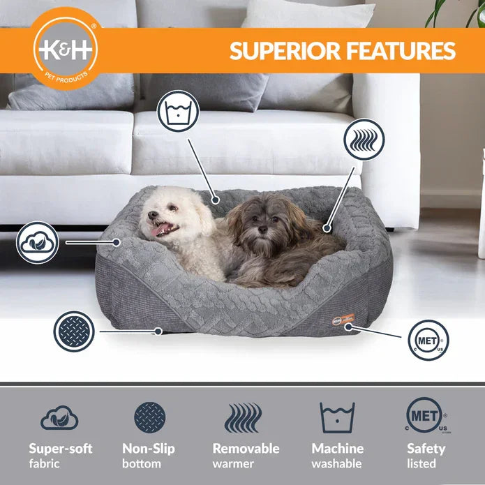 K&H Thermo Pet Lounge Sleeper Heated Bed Medium 77x62cm
