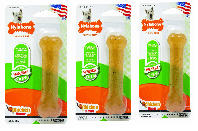 Nylabone Flexi Chew Dog Bone -Wolf x 3