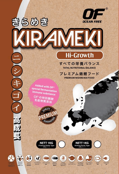Ocean Free Kirameki Hi Growth Super Premium Goldfish Koi Food 1kg