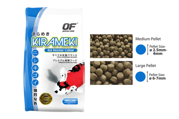 Ocean Free Kirameki Premium Intense Colour Koi Medium 1Kg