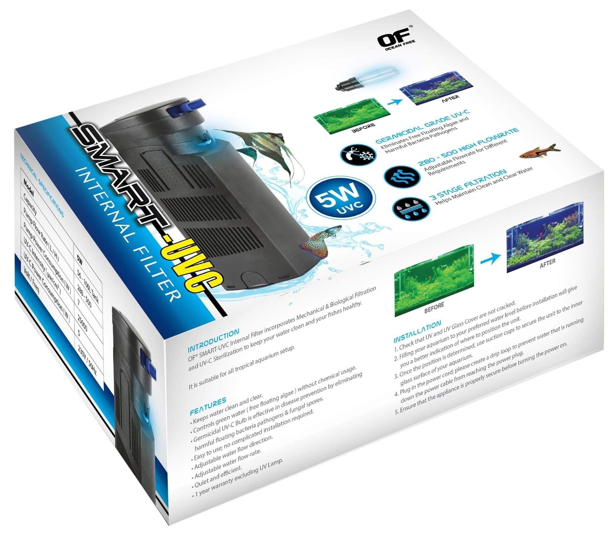Ocean Free Smart Internal Filter with 5w UVC