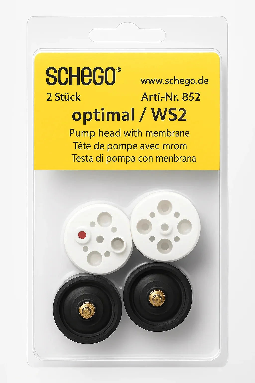 Schego Optimal/WS2 Pump Head with Membrane 2 Pack