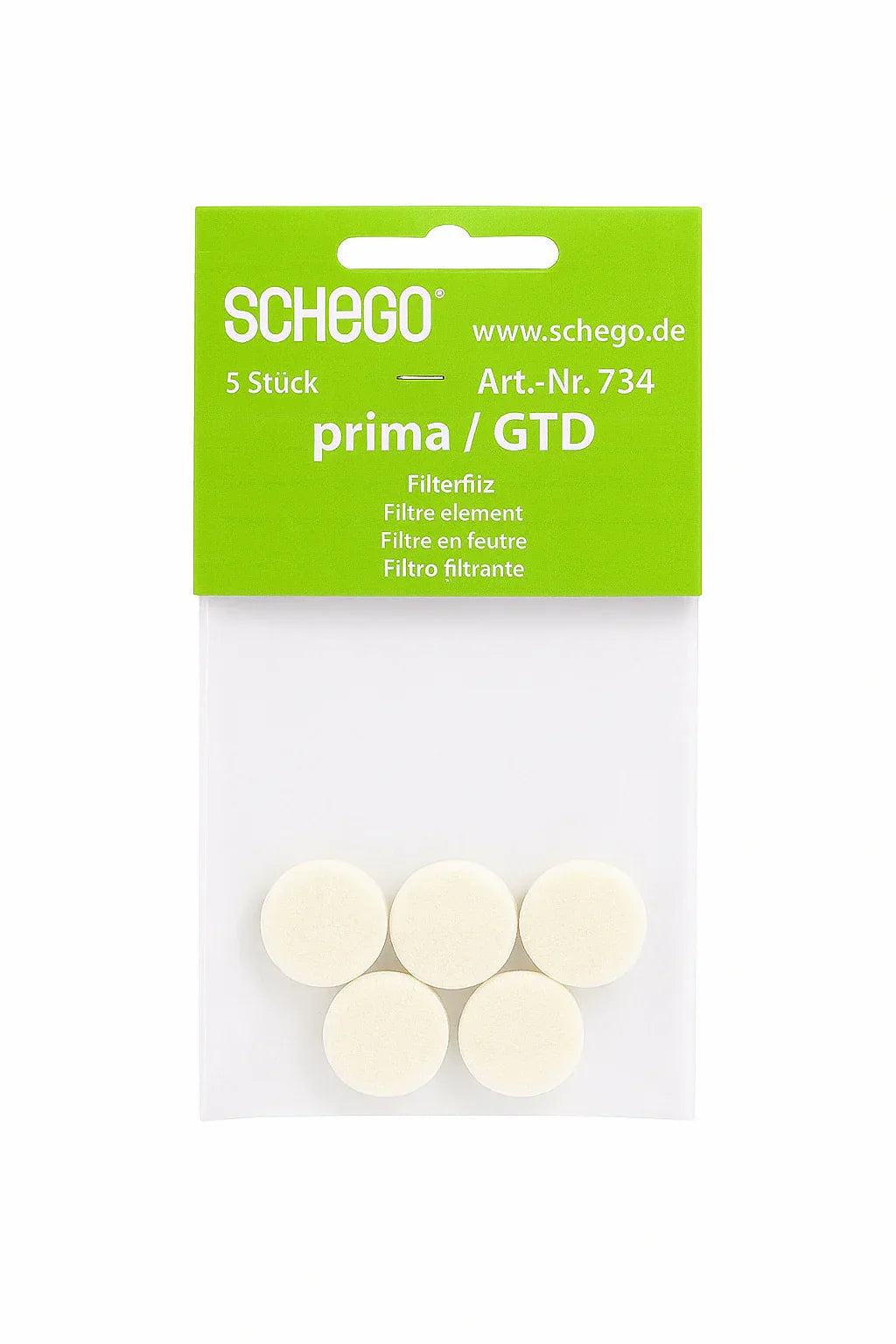 Schego Prima Air Pump Felt Air Filters (5)