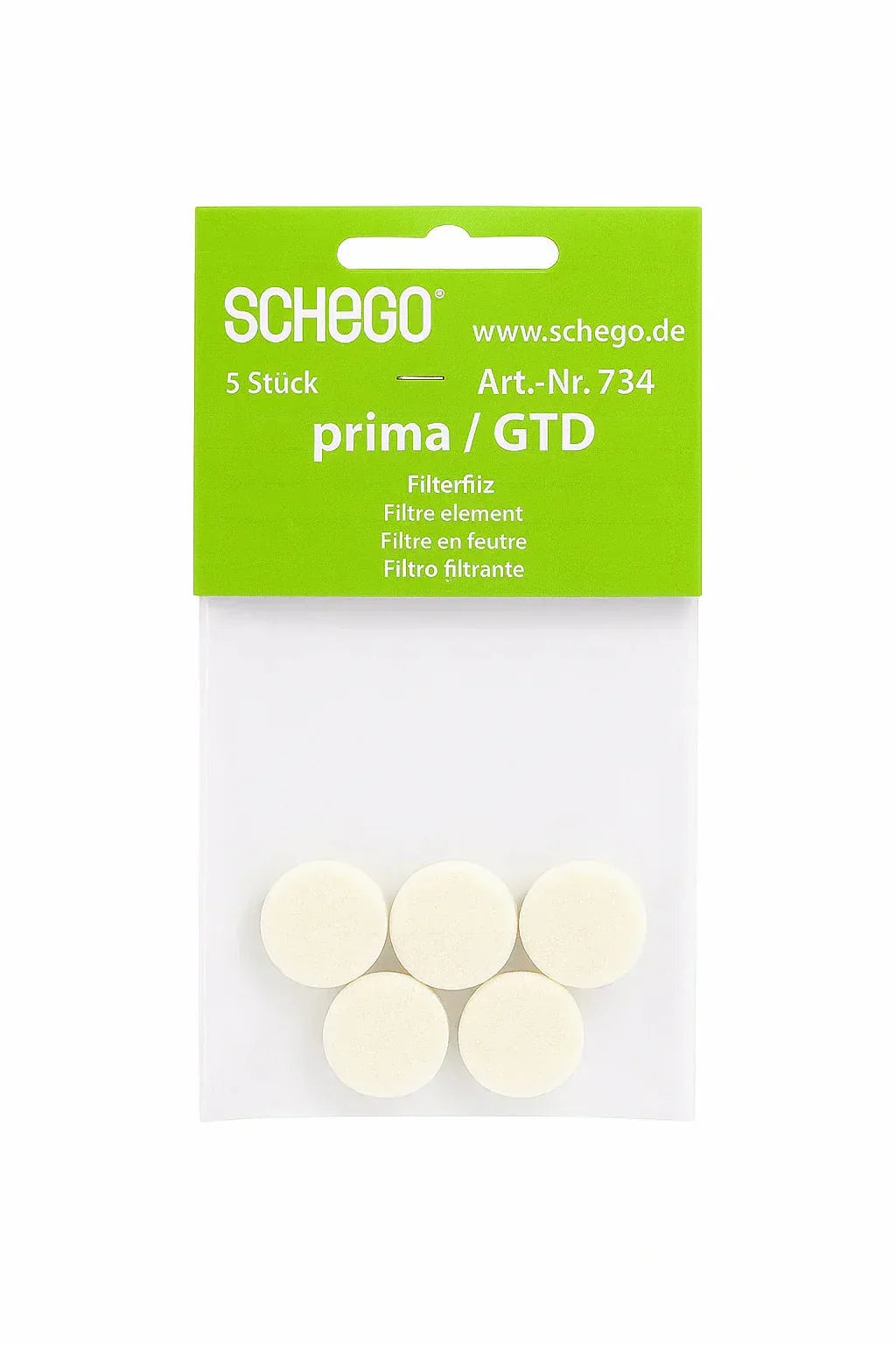 Schego Prima Air Pump Felt Air Filters (5)