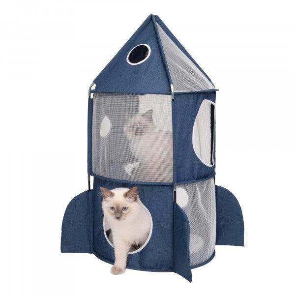 Vesper Rocket Cat Home Blue 90 x 90 x 50cm