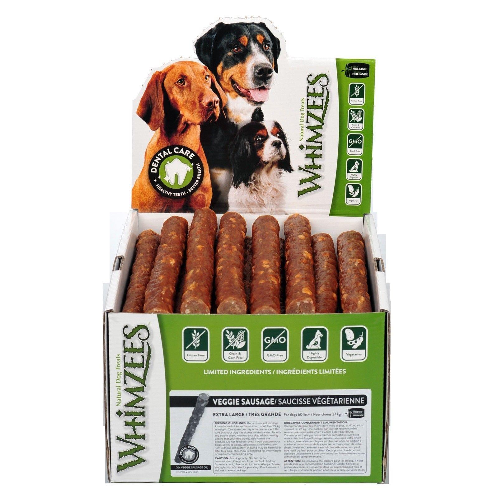 Whimzees Veggie Sausages XLarge - Bulk Box of 30