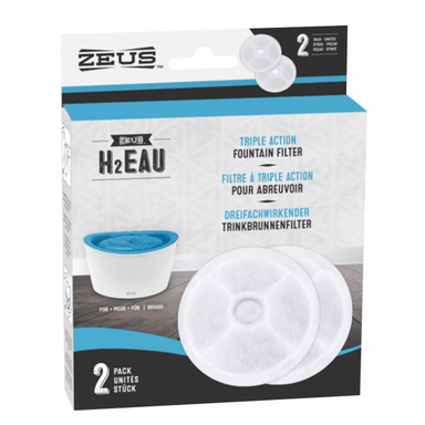 Zeus Triple Action Cartridge Dog Drinking Fountain 2 Pack