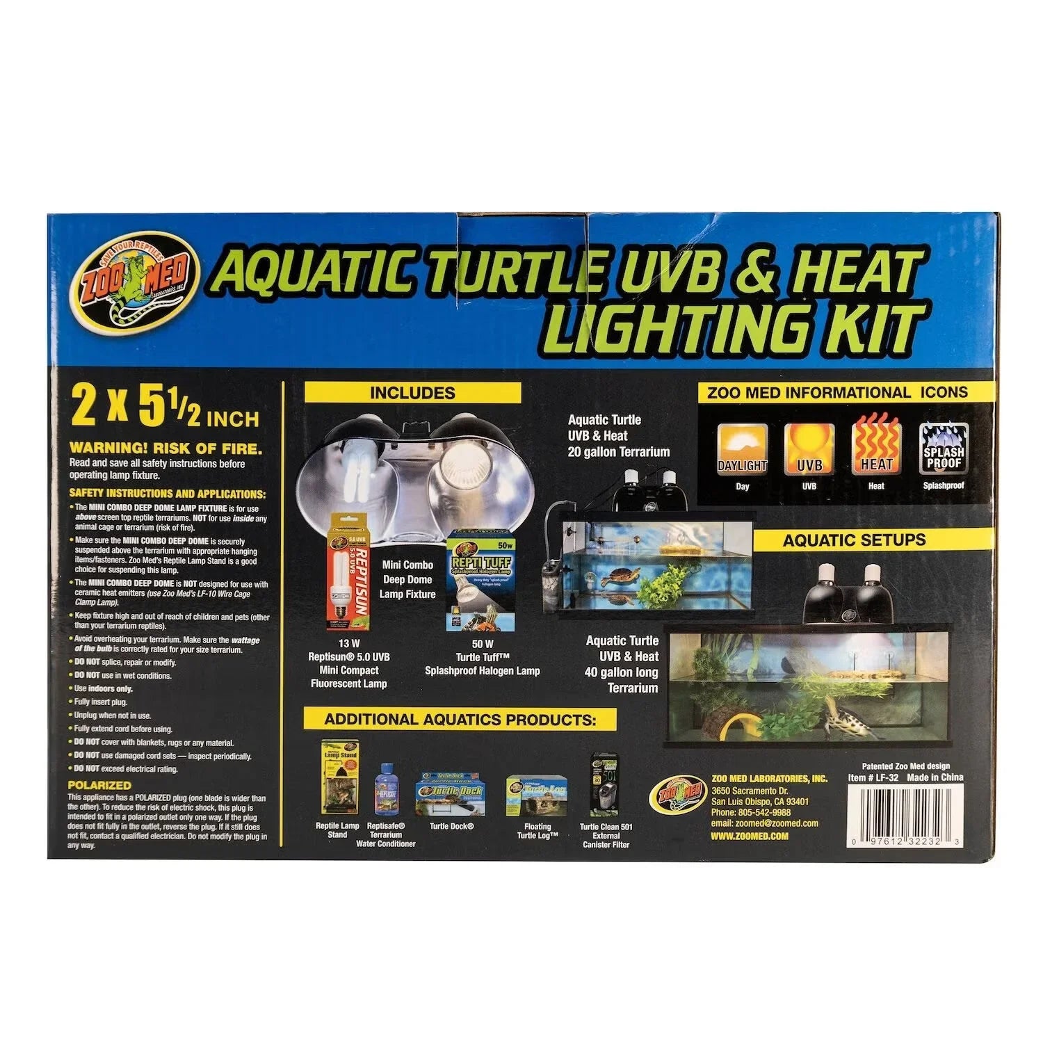 Zoo Med Aquatic Turtle UVB & Heat Lighting Kit – Complete Dual Lamp Setup