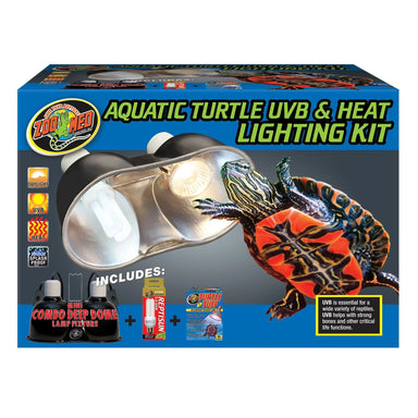 Zoo Med Aquatic Turtle UVB & Heat Lighting Kit – Complete Dual Lamp Setup