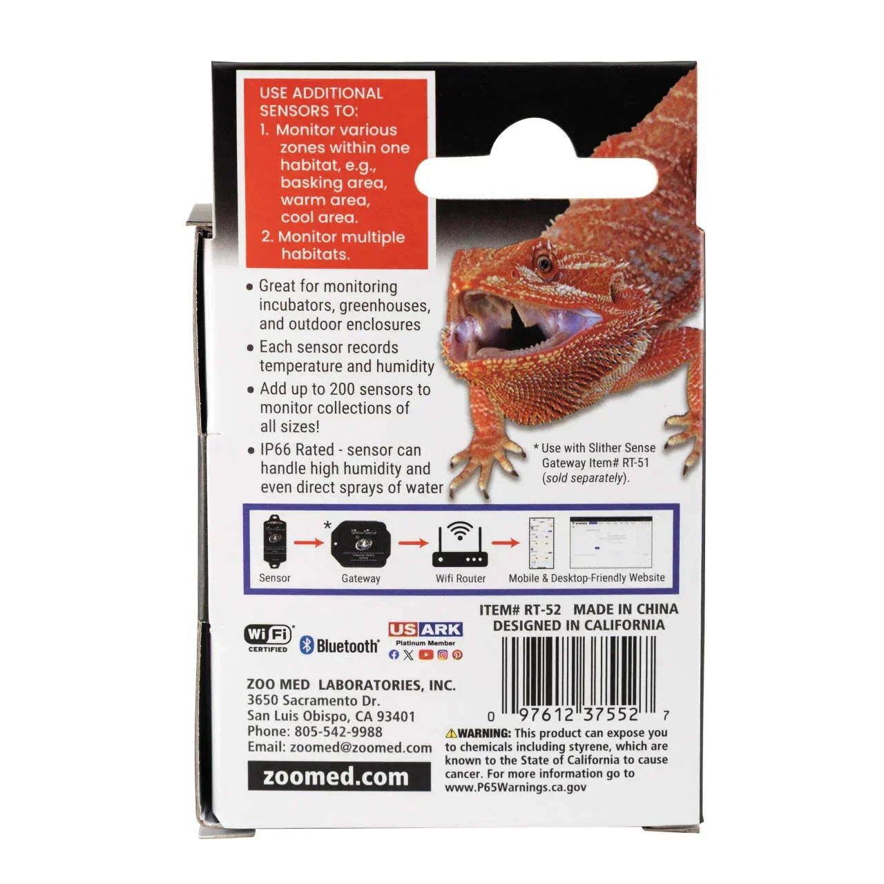 Zoo Med SlitherSense Add-On Temperature & Humidity Sensor
